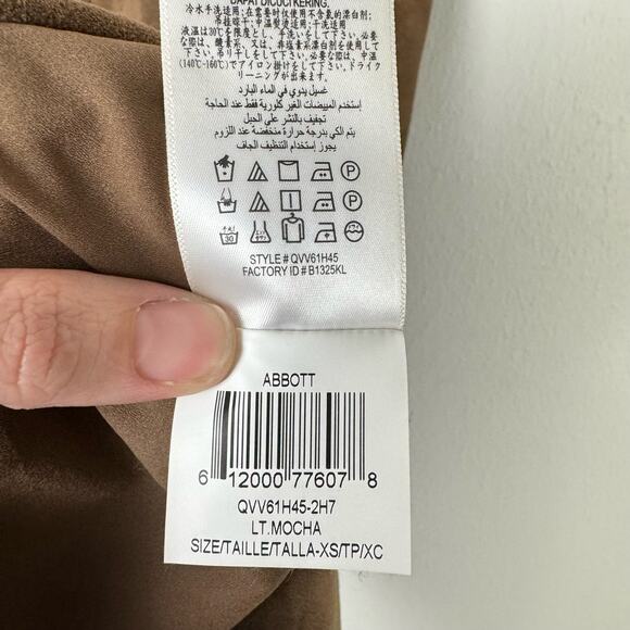 BCBGMaxazria Abbott Mocha Brown Faux Suede Cocktail Mini Shift Dress w POCKETS - Picture 11 of 13